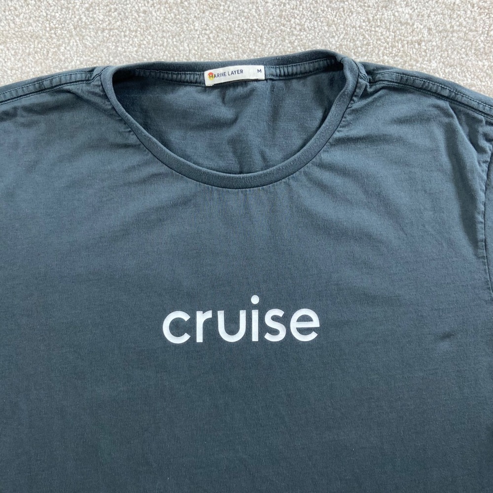 Marine Layer Cruise T-Shirt Mens Medium Grey Graphic Short Sleeve Tee